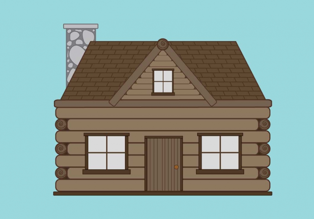 log cabin vector download